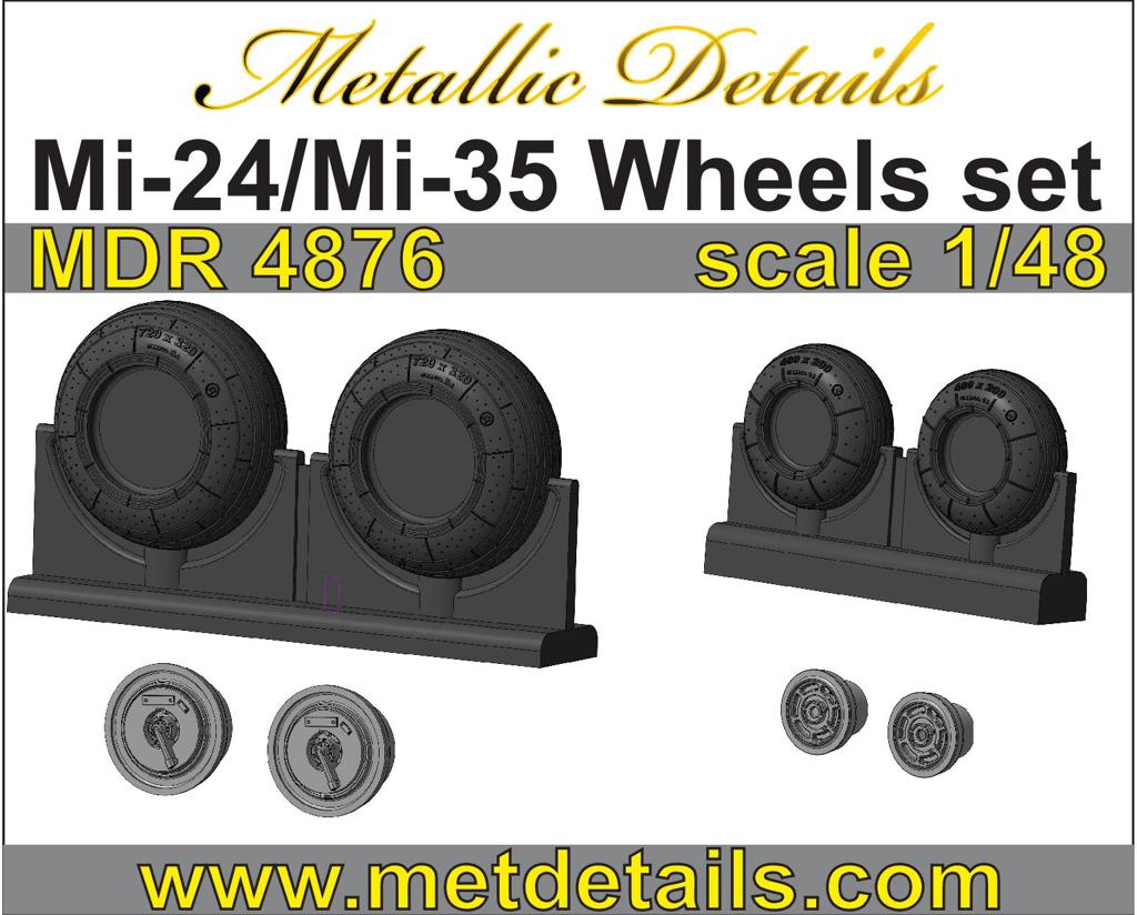 Metallic Details MDMDR4876 1:48 Mil Mi-24V/VP/Mi-35M Hind wheels