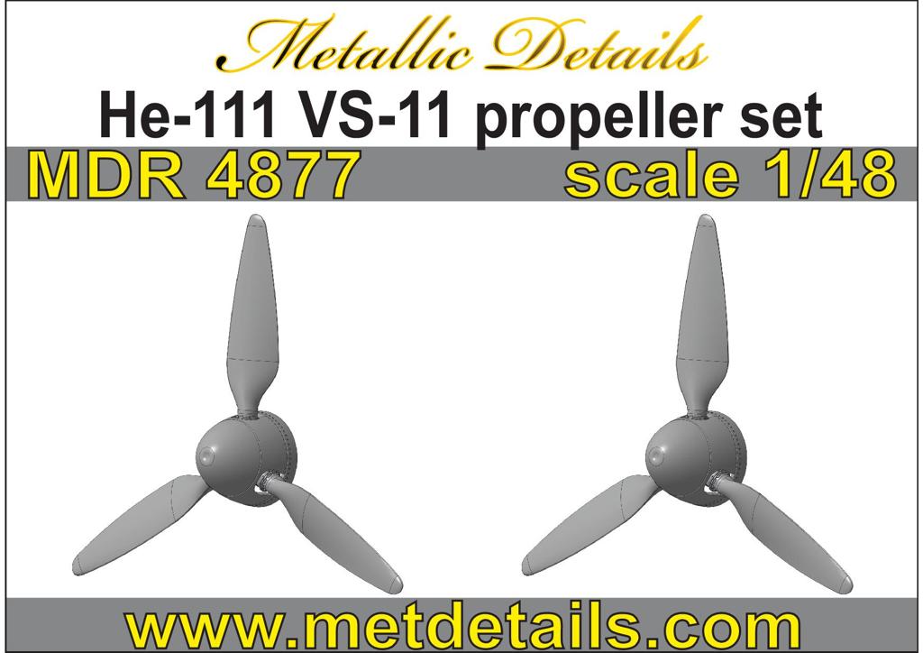 Metallic Details MDMDR4877 1:48 Heinkel He-111 VS-11 propeller set