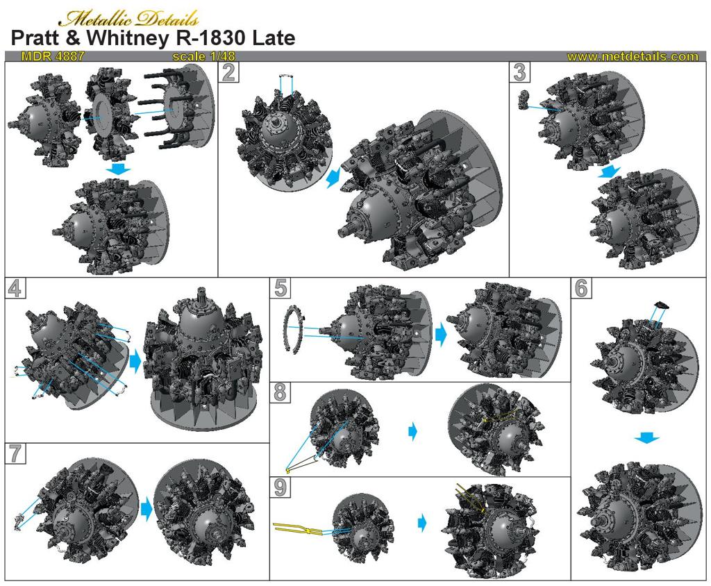 Metallic Details MDMDR4887 1:48 Pratt & Whitney R-1830 Late