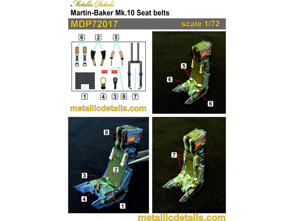 Metallic Details MDMDR72110 Rafale Ejection Seats x2 1:72