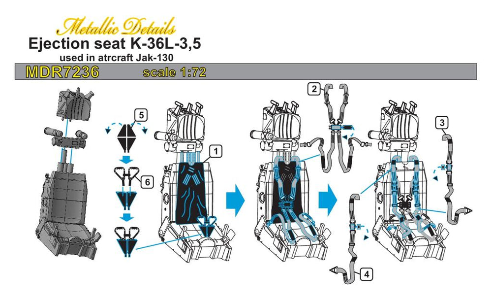 Metallic Details MDMDR7236 K-36L-3.5 Ejection Seat Yak-130D 1:72