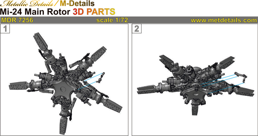Metallic Details MDMDR7256 1:72 Mil Mi-24 Main rotor