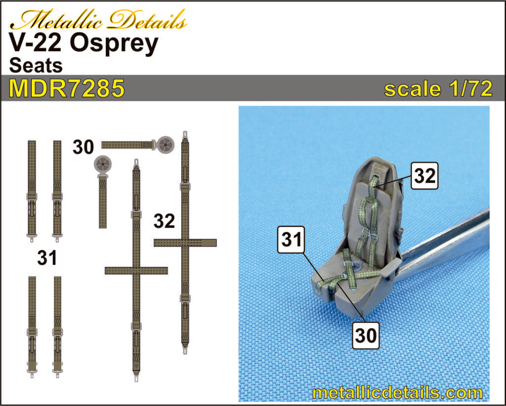Metallic Details MDMDR7285 1:72 Bell V-22 Osprey Seats