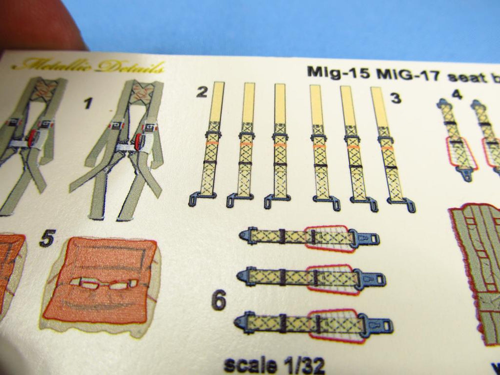 Metallic Details MDP32001 1:32 Mikoyan MiG-15/MiG-17 seatbelts