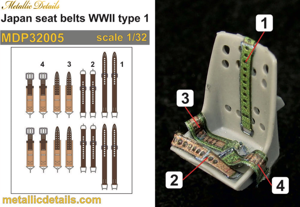 Metallic Details MDP32005 1:32 Japan seatbelts WWII type 1