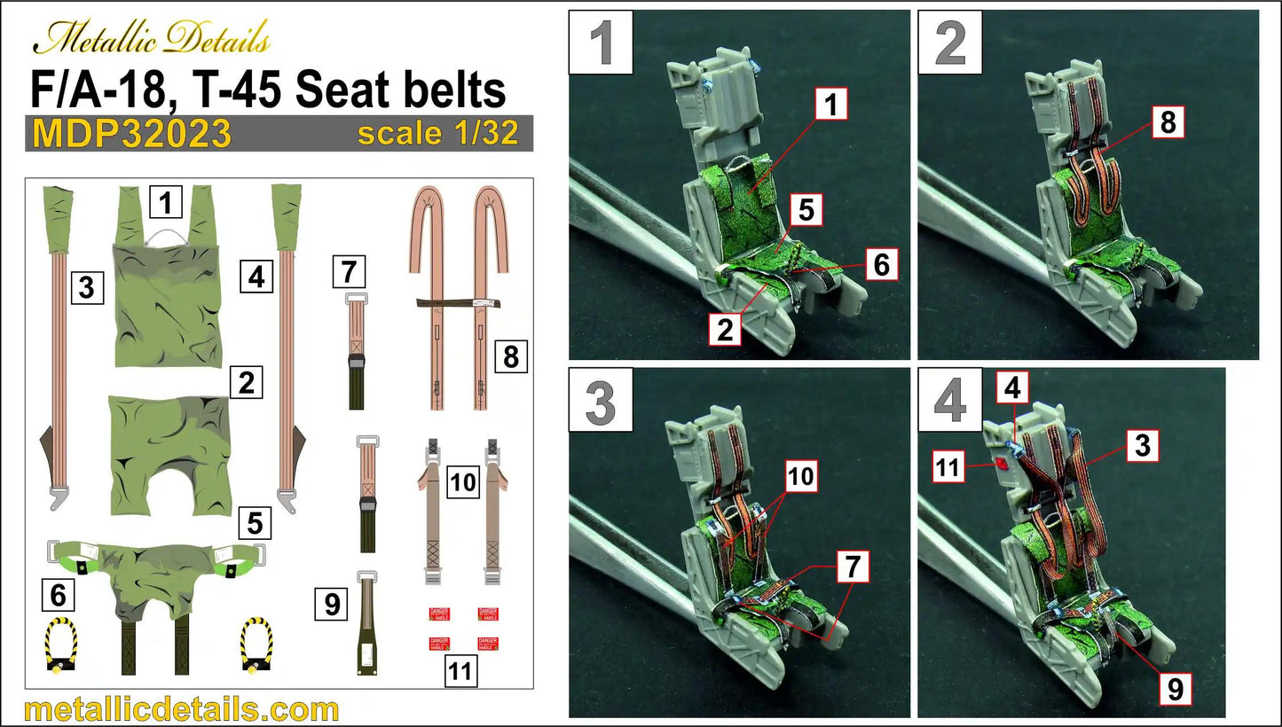 Metallic Details MDP32023 1:32 F/A-18 Hornet T-45 Seat belts