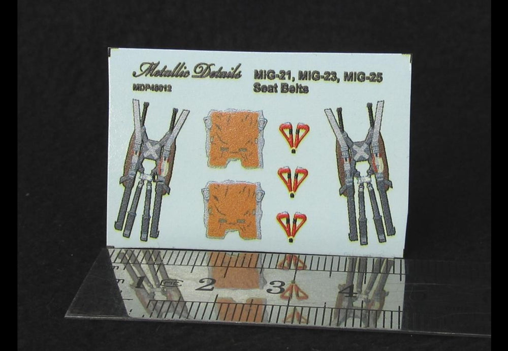 Metallic Details MDP48012 1:48 Mikoyan MiG-21, MiG-23, MiG-25 seatbelts