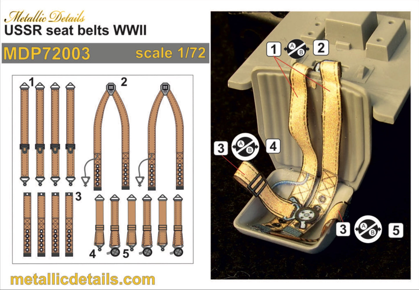 Metallic Details MDP72003 1:72 USSR seatbelts WWII