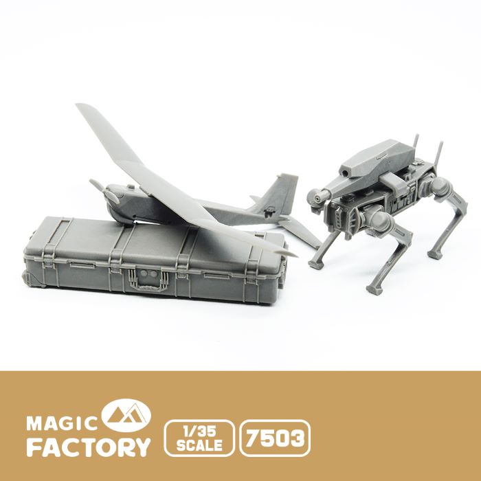 Magic Factory MF7503 Armed Robot Dog & RQ-20 Drone UAV 1:35