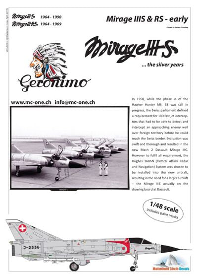Matterhorn Circle MHN48014 Mirage IIIS & IIIRS Early 1:48