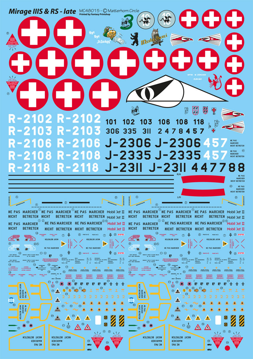 Matterhorn Circle MHN48015 Mirage IIIS & IIIRS Late 1:48