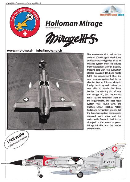 Matterhorn Circle MHN48016 1:48 Mirage IIIS Holloman [Mirage IIIE]
