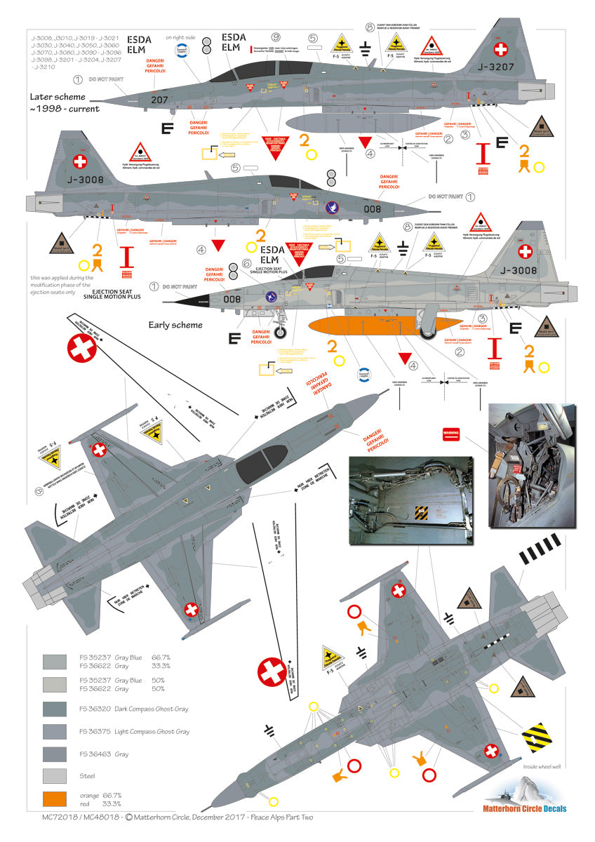 Matterhorn Circle MHN72018 Swiss F-5E/F Tiger Peace Alps 1:72
