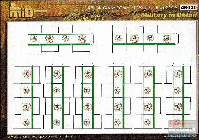 Military In Detail MID48035 1:48 Al Ghazel Ghee oil boxes