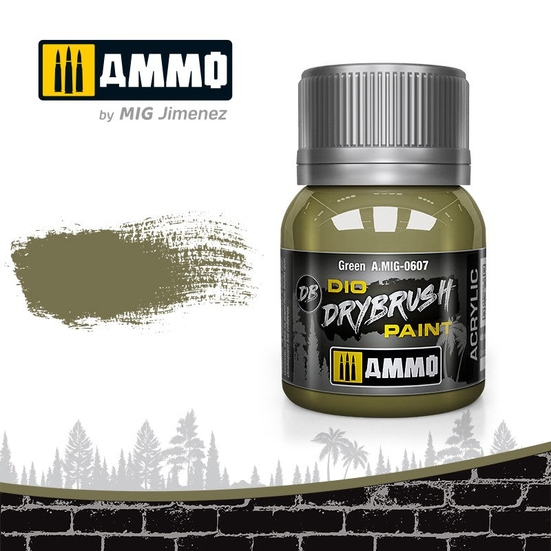 Ammo by MIG Drybrush Green For Model Kits MIG 0607