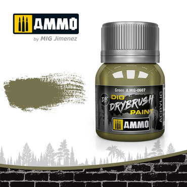Ammo by MIG Drybrush Green For Model Kits MIG 0607