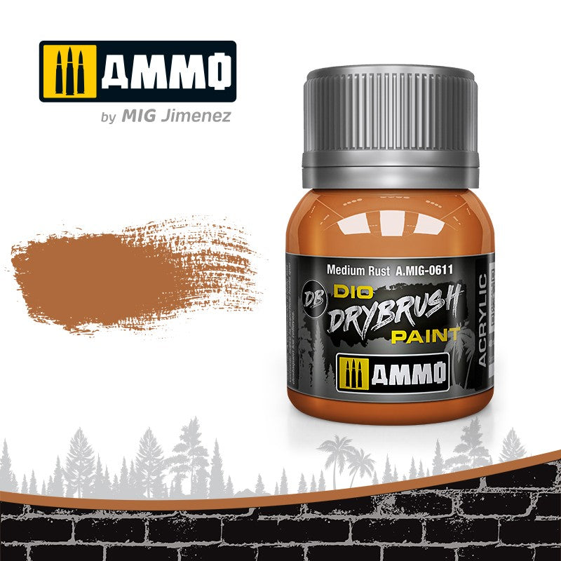 Ammo by MIG Drybrush Medium Rust For Model Kits MIG 0611