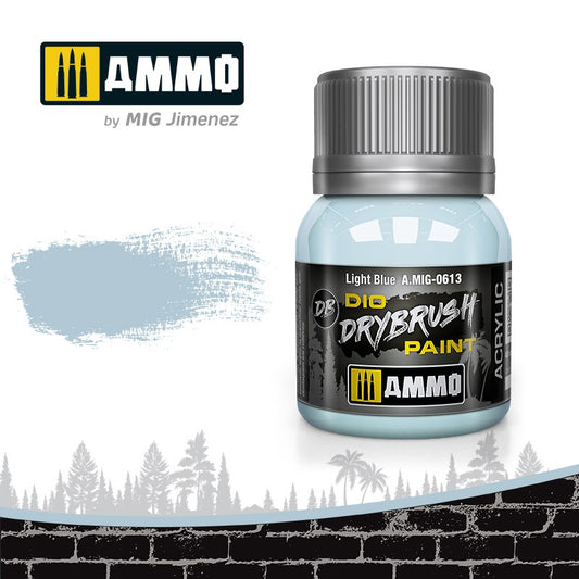 Ammo by MIG Drybrush Light Blue For Model Kits MIG 0613