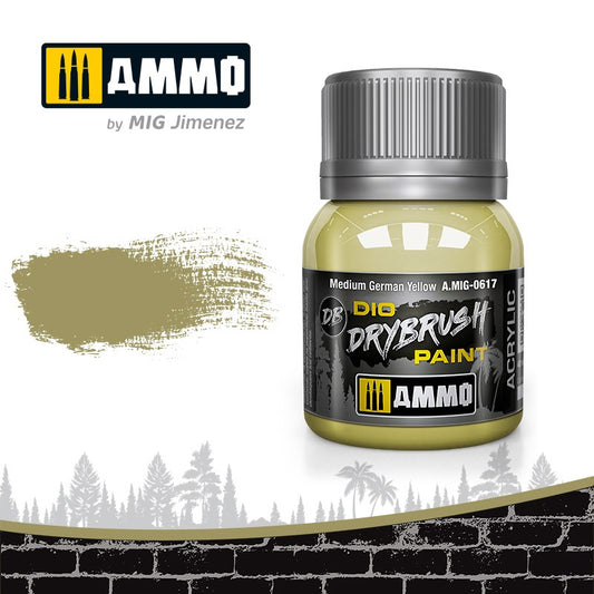 Ammo by MIG Drybrush Medium German Yellow For Model Kits MIG 0617