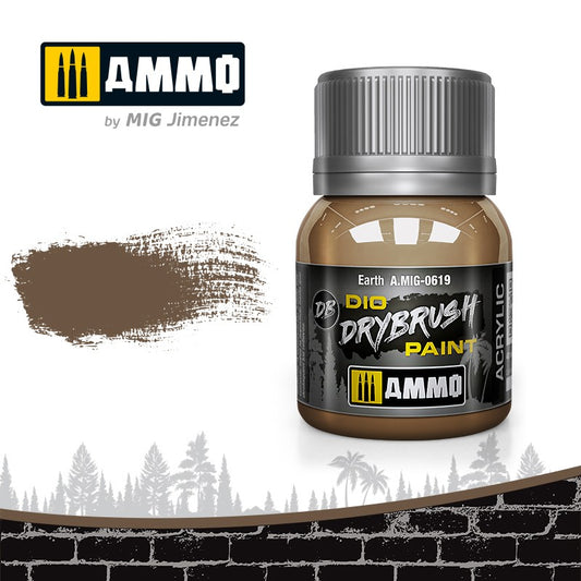 Ammo by MIG Drybrush Earth For Model Kits MIG 0619