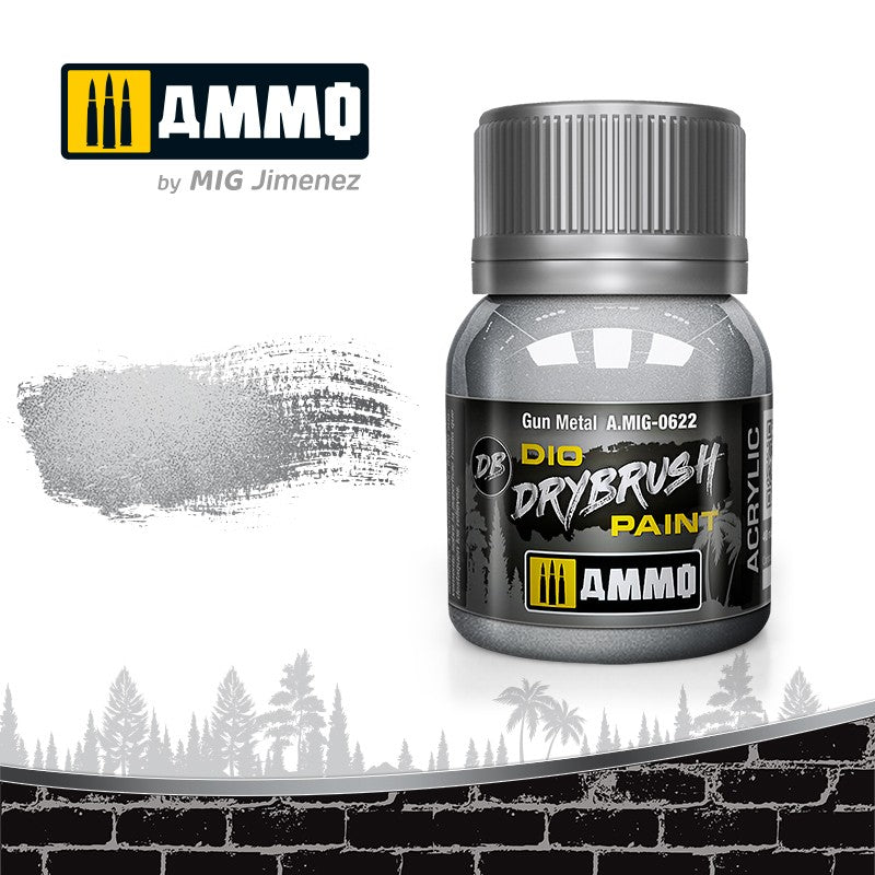 Ammo by MIG Drybrush Gun Metal For Model Kits MIG 0622