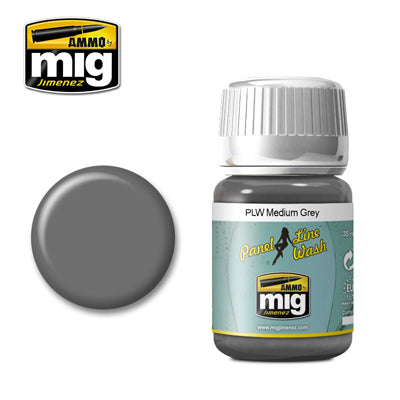 Ammo by MIG Medium Grey Panel Line Wash For Model Kits MIG 1601
