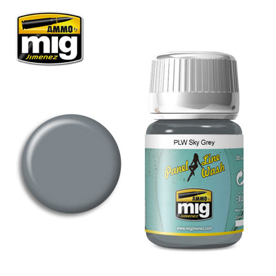 Ammo by MIG Sky Grey Panel Line Wash For Model Kits MIG 1607