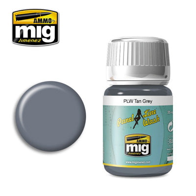 Ammo by MIG Tan Grey Panel Line Wash For Model Kits MIG 1610