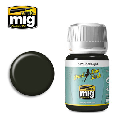 Ammo by MIG Black Night Panel Line Wash For Model Kits MIG 1611