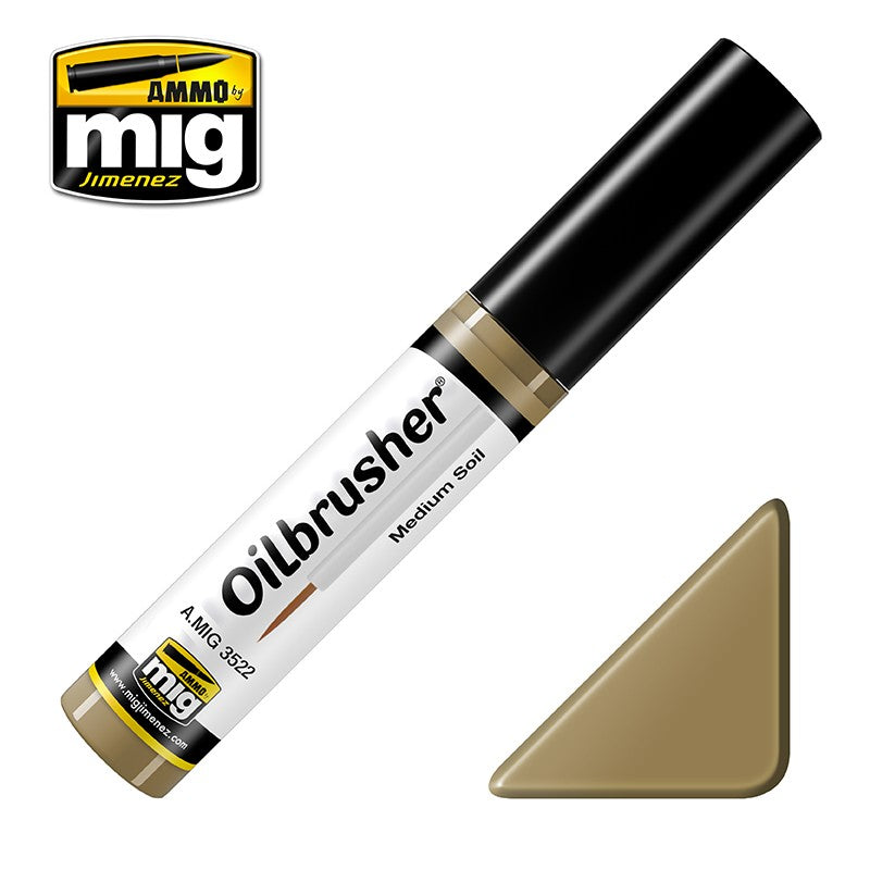 Ammo by MIG Medium Soil Oilbrusher For Model Kits MIG 3522