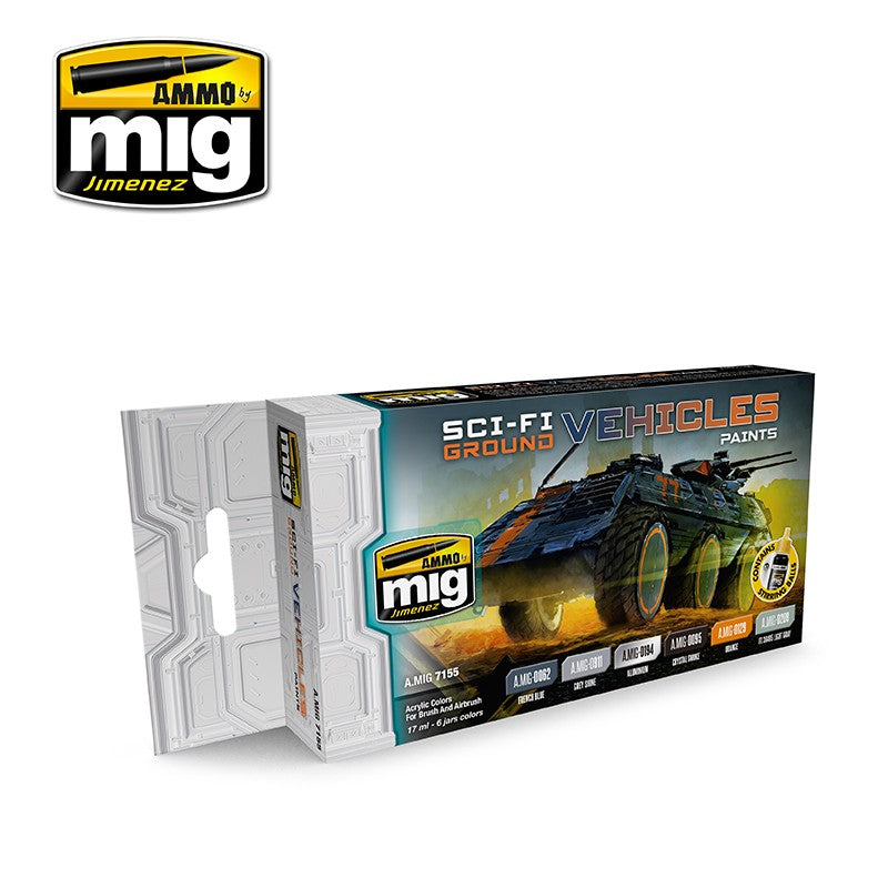 Ammo by MIG Sci Fi Ground Vehicles Colour Set For Model Kits MIG 7155