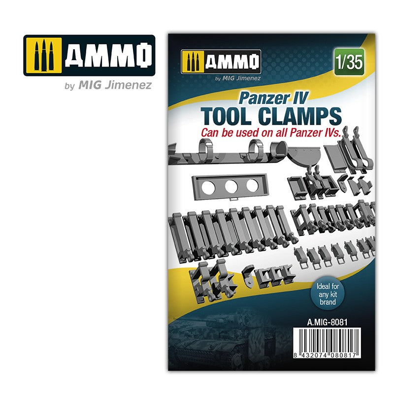 Ammo by MIG 1/35 Panzer Iv Tank Tool Clamps For Model Kits MIG 8081