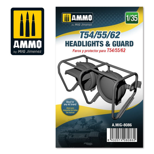 Ammo by MIG T54/55/62 Headlights & Guard, Scale 1/35 For Model Kits MIG 8086
