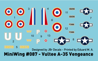 Miniwing MINI087 1:144 Vultee A-35 Vengeance