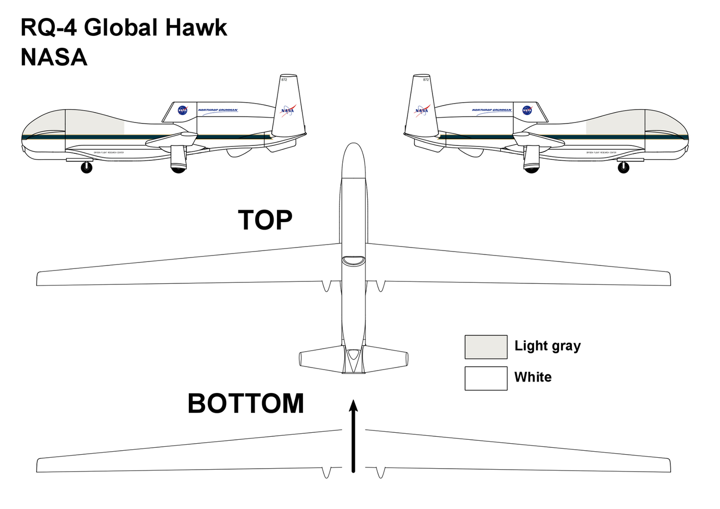 Miniwing-Plastic MINI312 1:144 Northrop-Grumman RQ-4B GLOBAL HAWK NASA