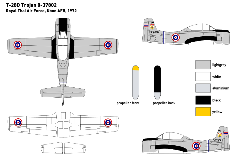 Miniwing-Plastic MINI316 1:144 North-American T-28D TROJAN / Royal Thai AF