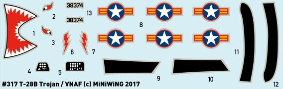 Miniwing-Plastic MINI317 1:144 North-American T-28B TROJAN / South Vietnamese AF