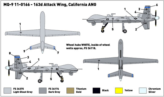 Miniwing-Plastic MINI329 MQ-9 Reaper California ANG 1:144