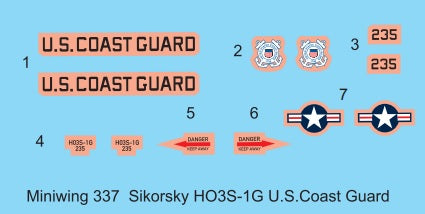 Miniwing-Plastic MINI337 Sikorsky HO-3S-1G USCG Dragonfly 1:144