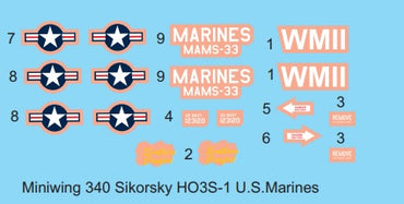 Miniwing-Plastic MINI340 Sikorsky HO-3S-1 USMC Dragonfly 1:144