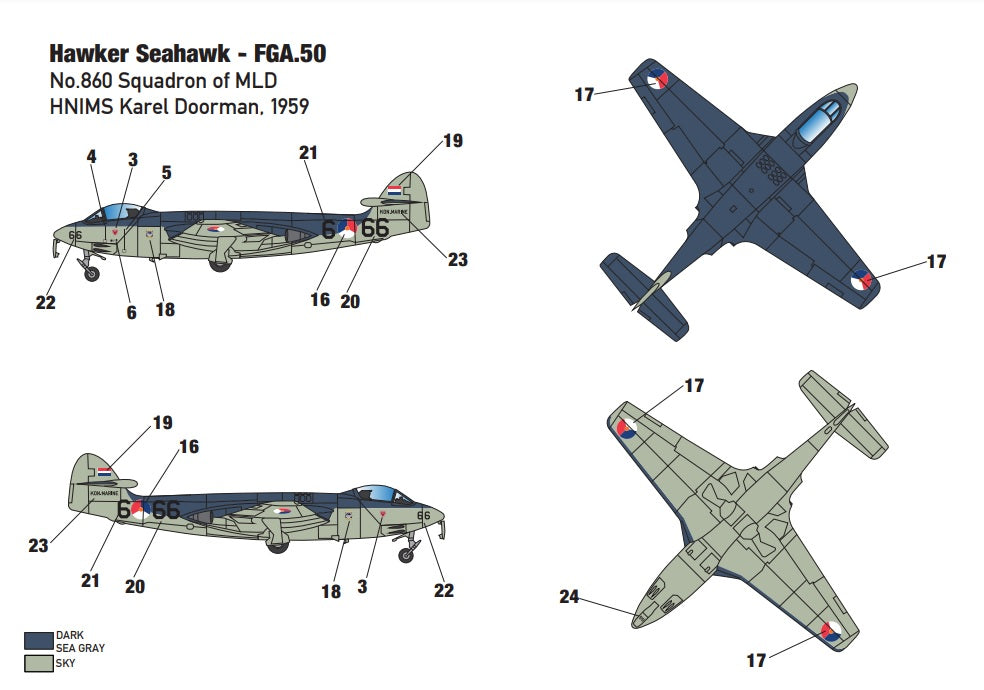 Miniwing-Plastic MINI348 Hawker Sea Hawk Mk.50/101 (2 kits) 1:144