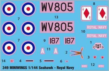 Miniwing-Plastic MINI349 Hawker Sea Hawk FGA.6 Royal Navy 1:144