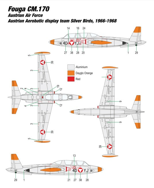 Miniwing-Plastic MINI350 Fouga CM.170 Magister (2 kits) 1:144
