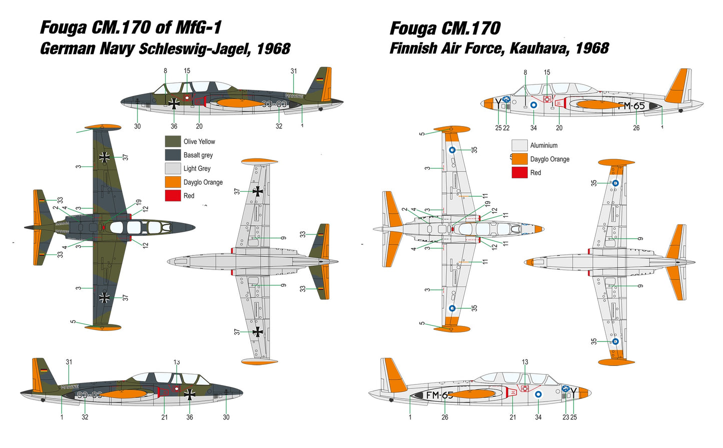 Miniwing-Plastic MINI350 Fouga CM.170 Magister (2 kits) 1:144