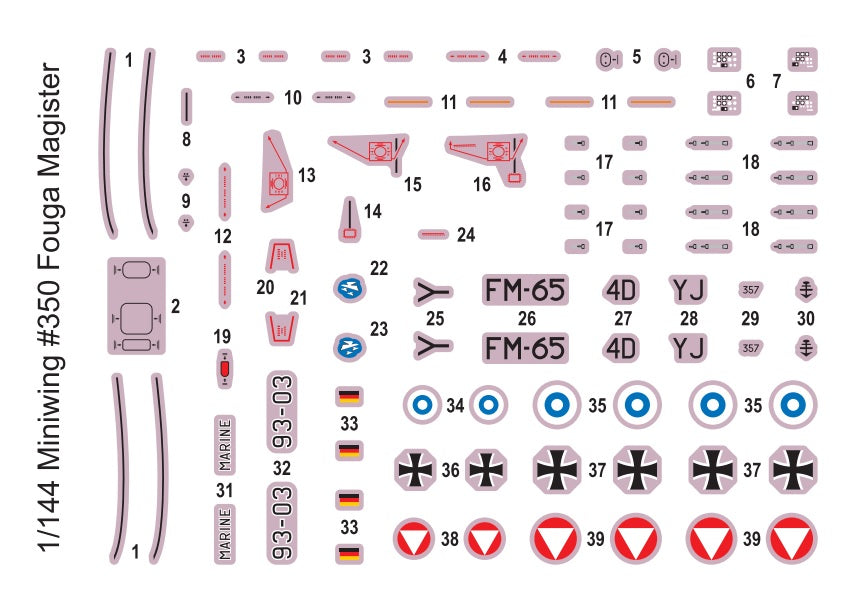 Miniwing-Plastic MINI350 Fouga CM.170 Magister (2 kits) 1:144