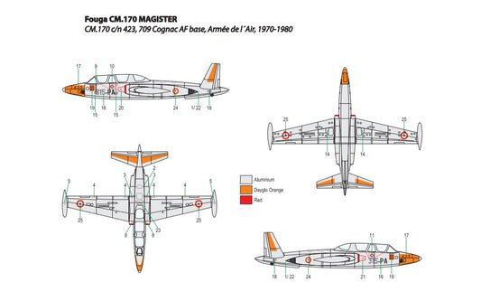 Miniwing-Plastic MINI351 Fouga CM.170 Magister French AF 1:144