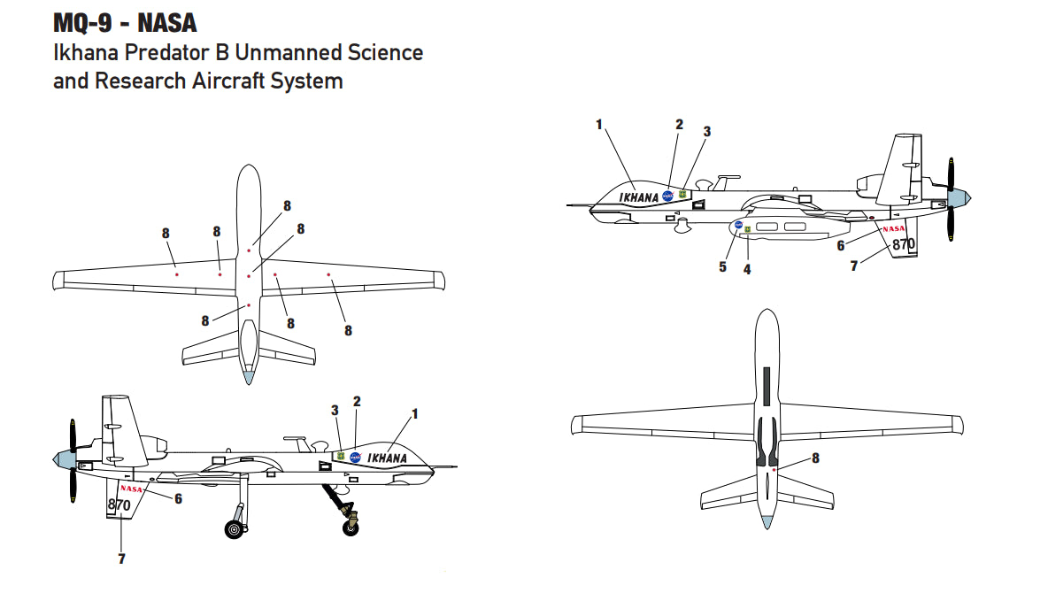 Miniwing-Plastic MINI356 1:144 MQ-9 NASA, bagged plastic kit with