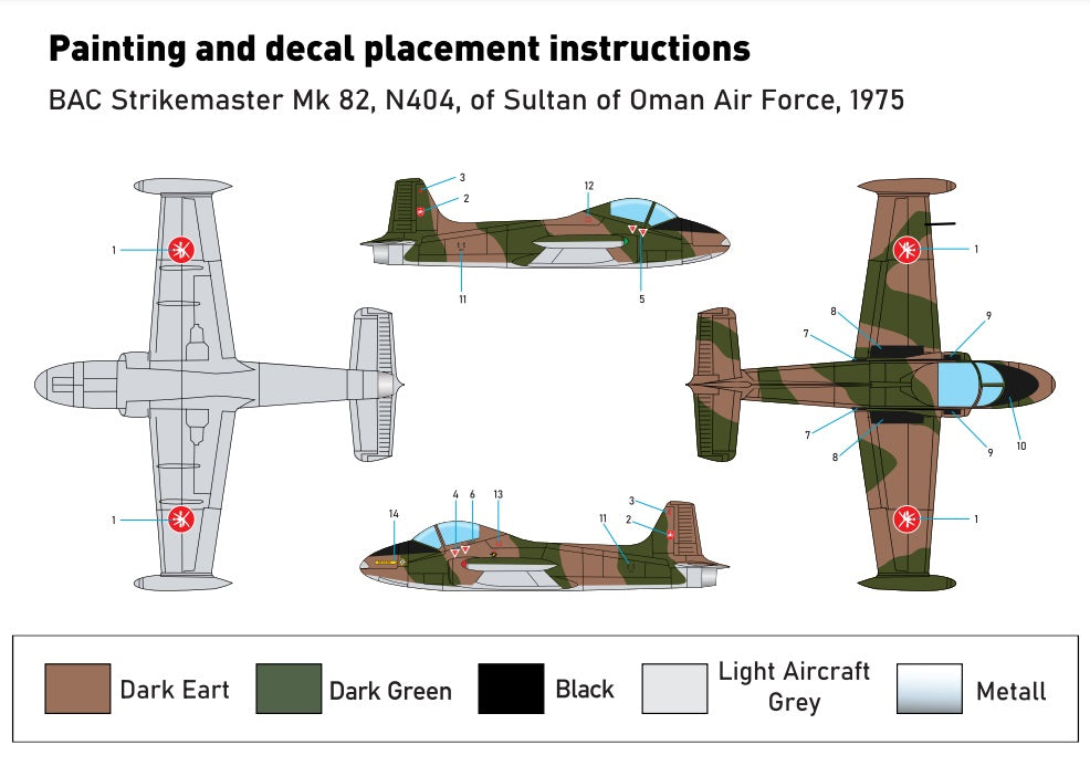 Miniwing-Plastic MINI357 1:144 BAC Strikemaster/Oman 1 kit bagged 1 decal
