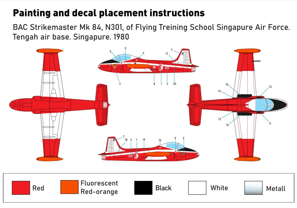 Miniwing-Plastic MINI358 BAC Strikemaster Singapore AF 1:144