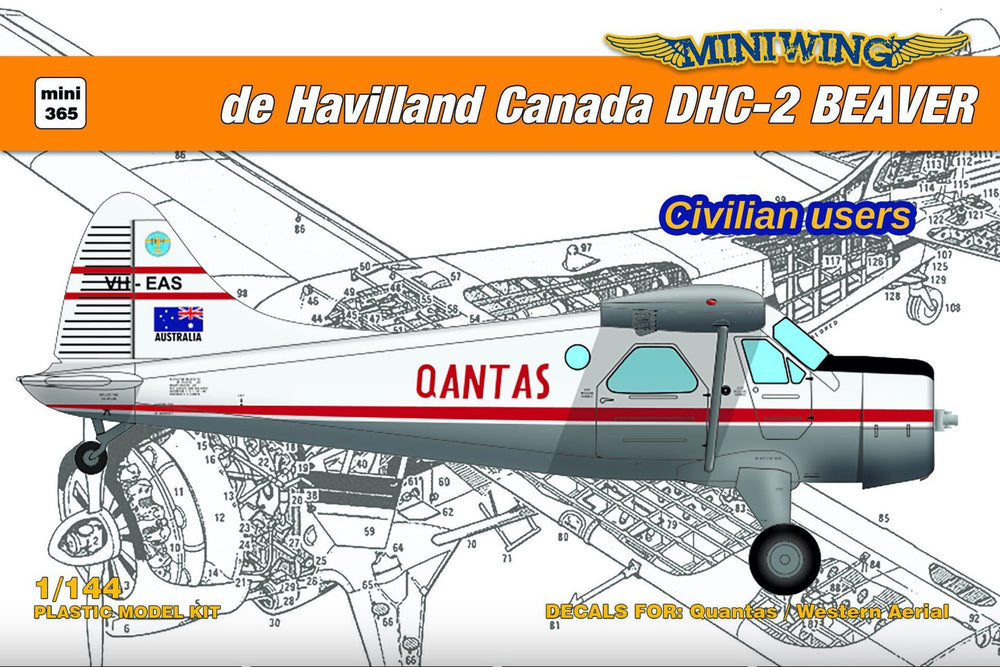 Miniwing-Plastic MINI365 DHC DHC-2 Beaver Civilian Users 1:144